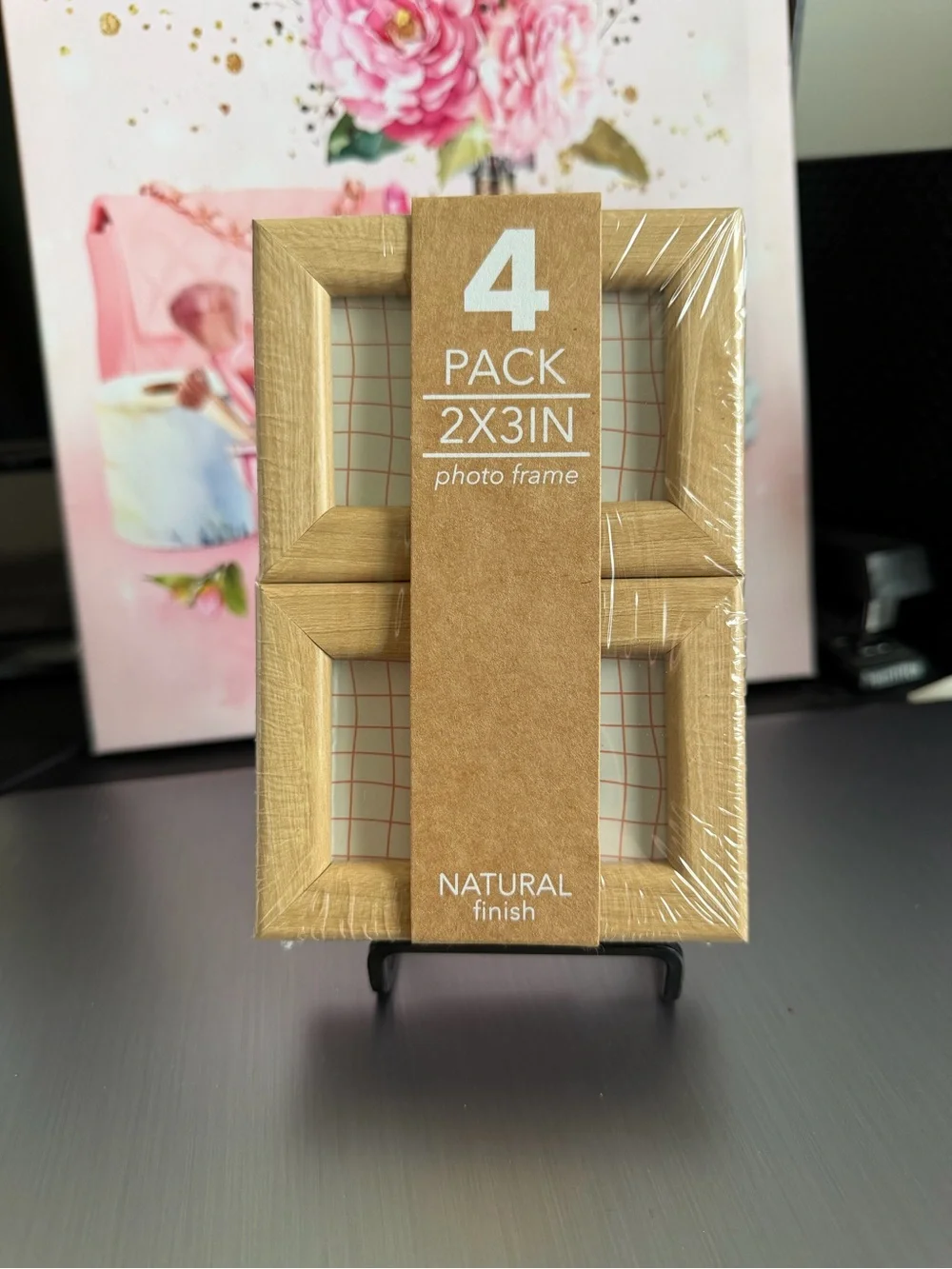 Natural Finish 4-Pack Mini Picture Frames - Natural Wood Color